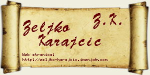 Željko Karajčić vizit kartica